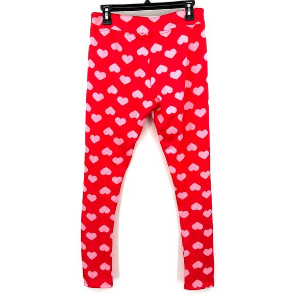 Serra Size Medium Leggings Red and Pink Hearts Print 95% Polyester 5% Spandex - Picture 2 of 3